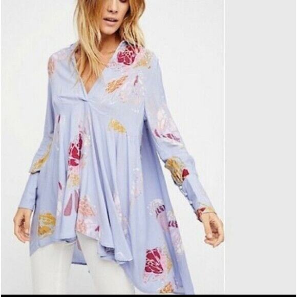 Free People Tops - Free People Field of Butterflies Long-sleeve Blouse. Small